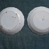 2 plates period louis philippe filet blue pattern central tree