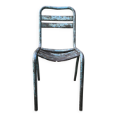 Blue metal Tolix chair model T2 (1950s-60s)