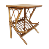 Side table rattan magazine holder