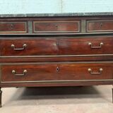 Commode style Lois XVI in mahogany Top of veined gray marble XIX century