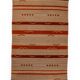 Tapis scandinave Art déco/fonctionnalisme à tissage plat. Dimensions : 242 x 154 cm (274 x 154 cm avec franges).