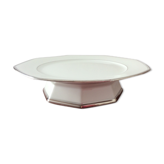 Servant dish on pedestal, octagonal, Limoges porcelain - vintage