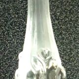 Pair of pressed, molded crystal candlesticks, signed Val Saint Lambert, art deco