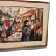 Peinture à l'huile sur toile "marché aux poissons" années 70 toile 70x50 cm signée