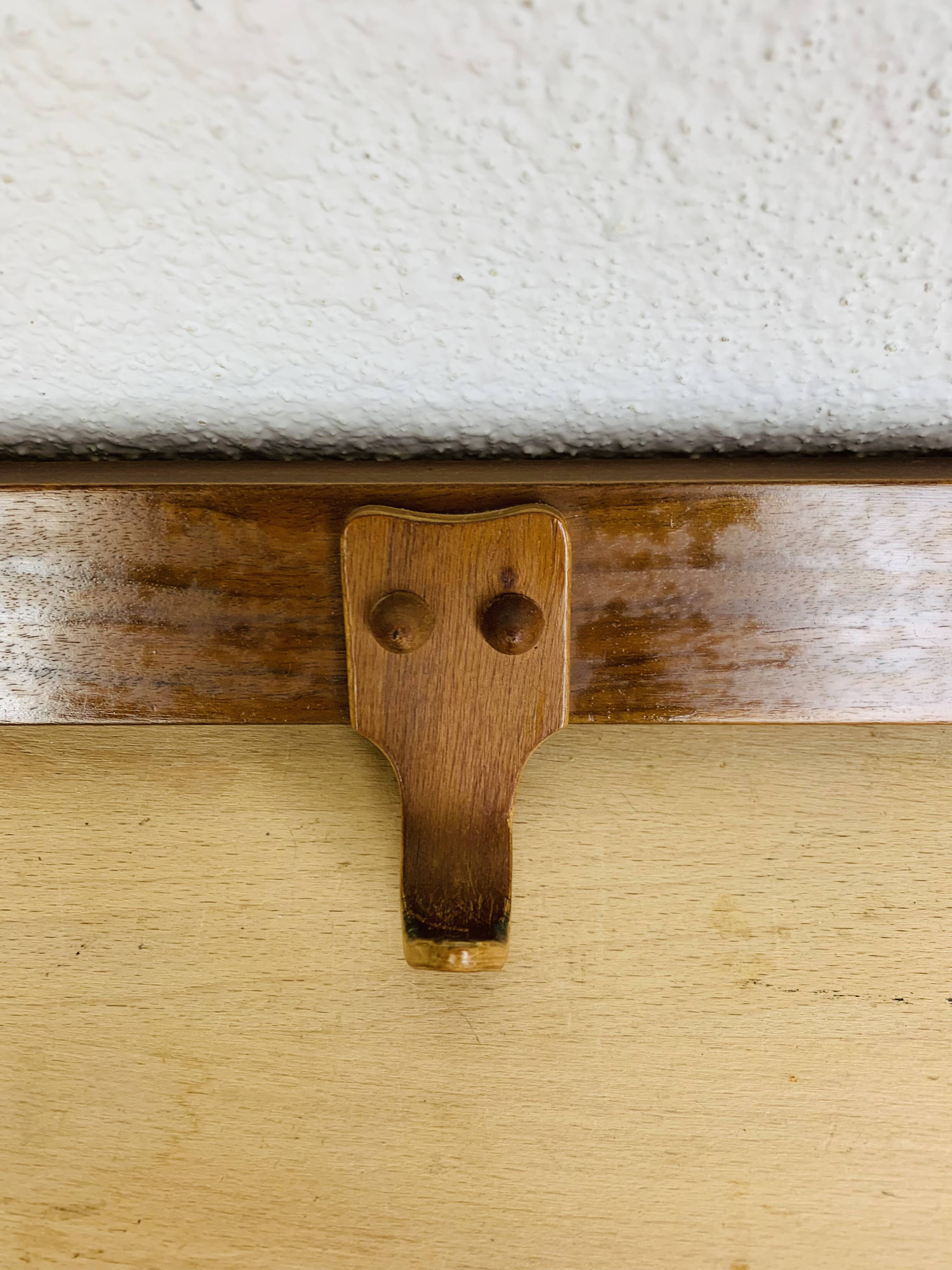 Bruno Paul art deco wall coat rack for Deutsche Werkstätte Hellerau