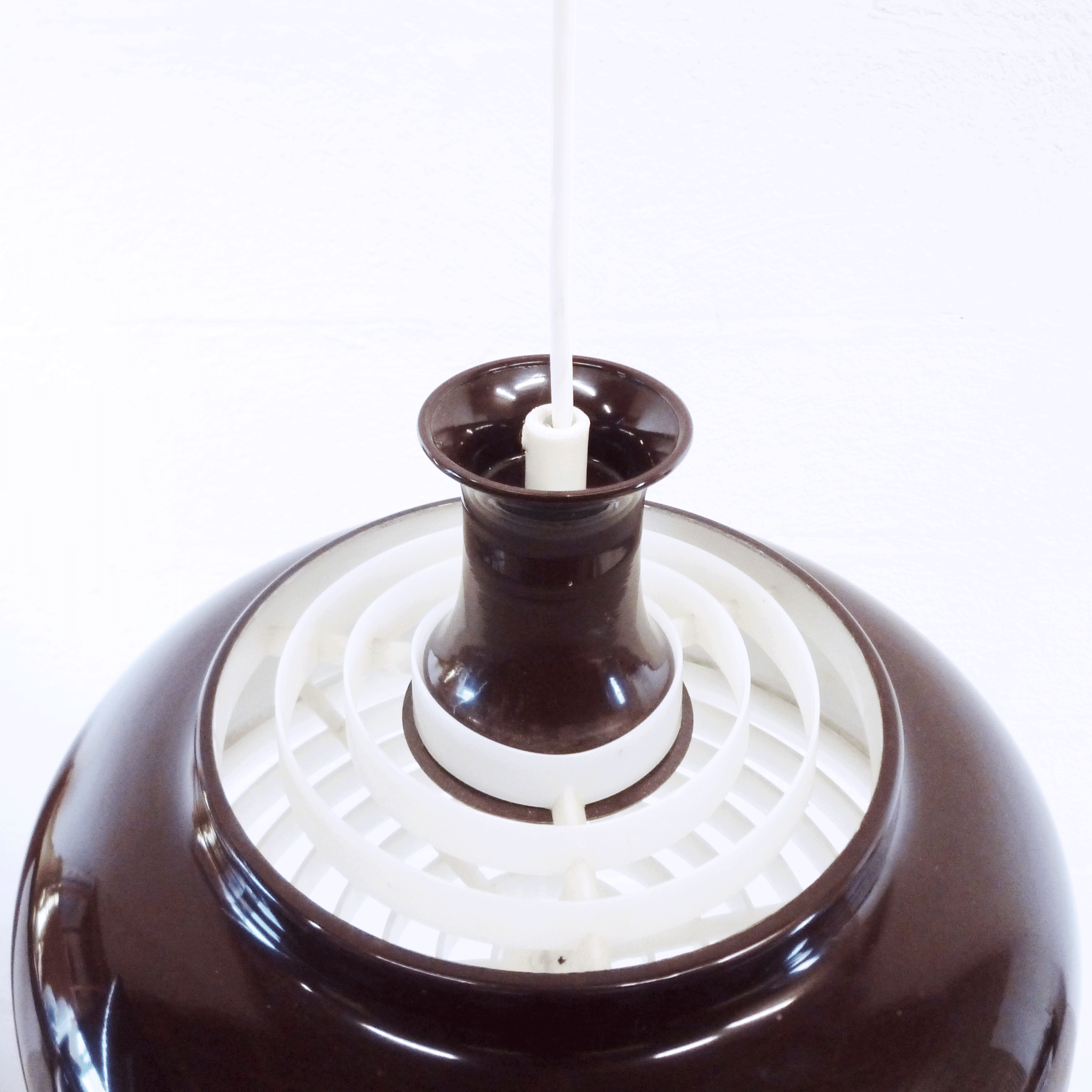Metal bell hanging lamp, Sweden, 1960