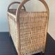 Vintage magazine rack in rattan and wicker