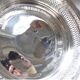 Large openwork basket in silver metal