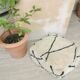 Berber pouf cover béni ouarain 100% white wool with diamonds
