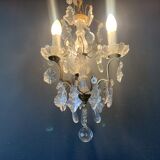 Gilt bronze chandelier with crystal pendants, early 20th century