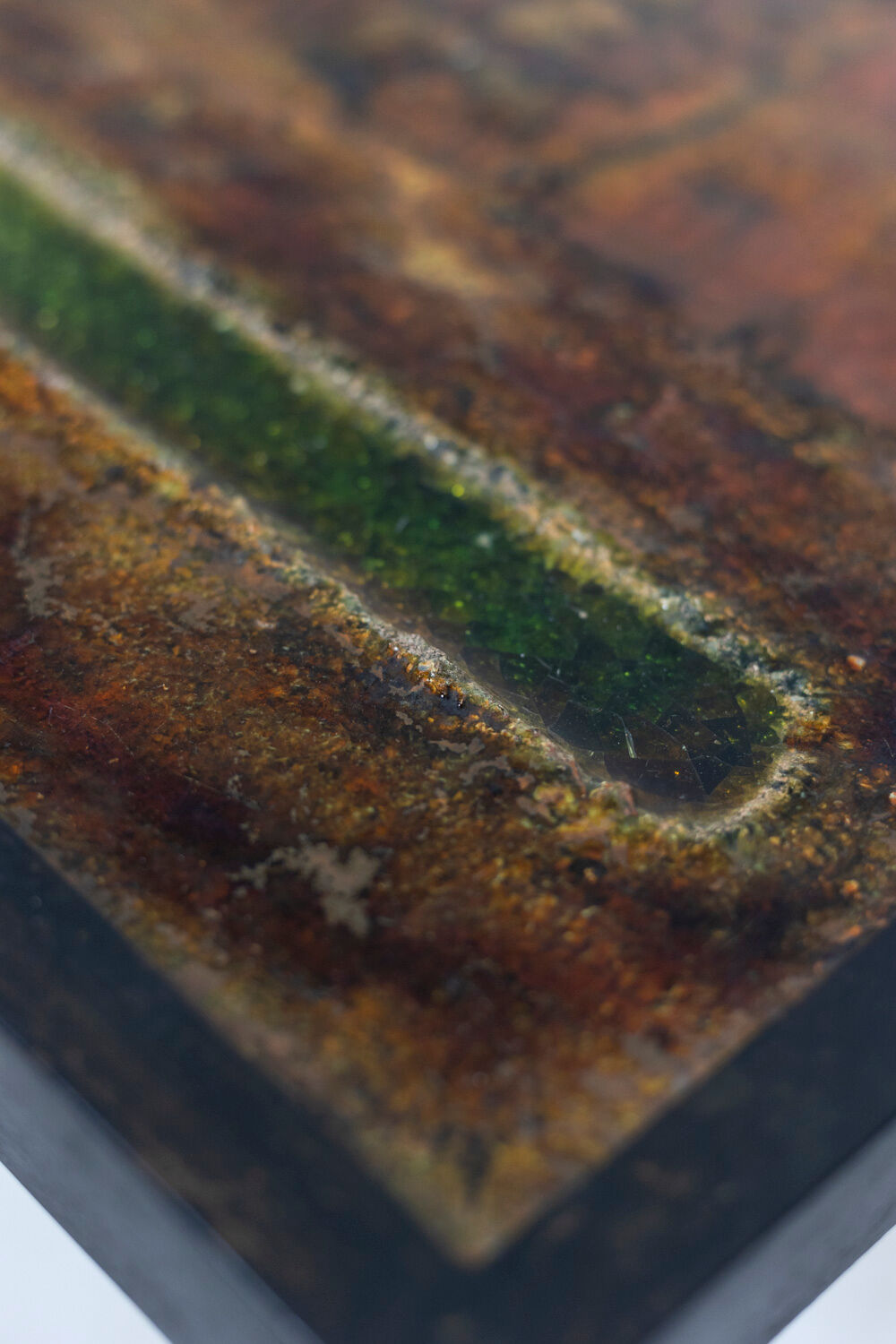 Robert and Jean Cloutier lava and metal coffee table, 1950s