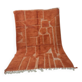 Large Beni Ouarain carpet in deep terracotta 300x200 cm – Handmade wool