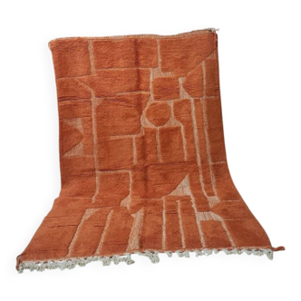 Large Beni Ouarain carpet in deep terracotta 300x200 cm – Handmade wool