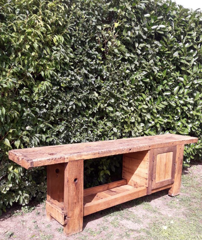 Workshop workbench L261xD50xH80,5cm old beech