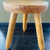 Pair of wooden tripod stools