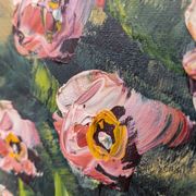 Huile sur toile, bouquet de renoncules