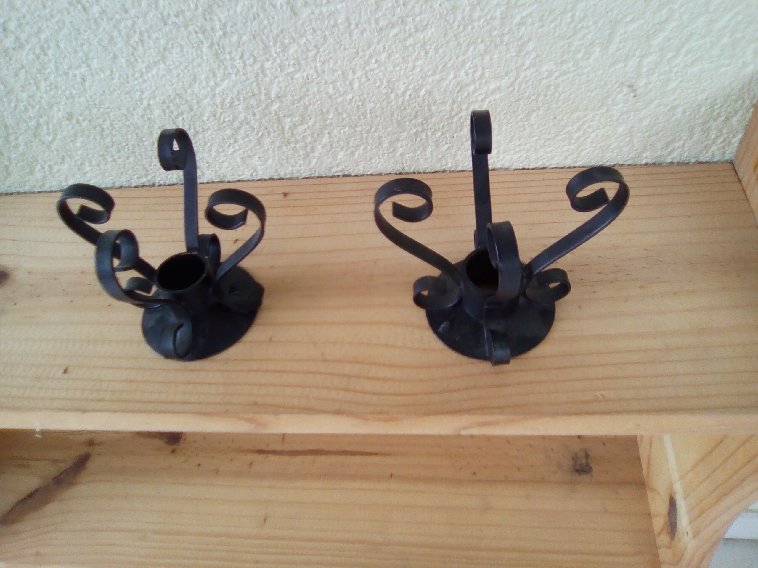Wrought iron candlesticks year 60 vintage.
