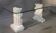 Glass top table with Greek column base