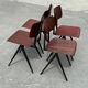 Set of 4 vintage school chairs Galvanitas S16 Netherlands Design