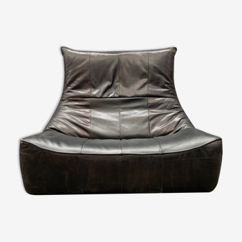 Black leather sofa