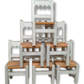 6 chaises rustiques peinte blanche année 1930