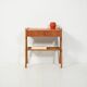 Scandinavian vintage bedside table in teak with Vienna cane