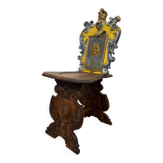 Renaissance chair with heraldic emblems of the Szontágh family from Igló and Zabar.