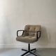 Velvet office chair with armrest by C. POLLOCK for Knoll