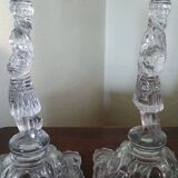 Fake pair - Joan of Arc warrior candlestick - Lily - Portieux glass