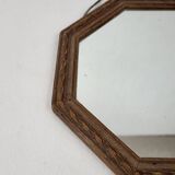 Octagonal wooden mirror