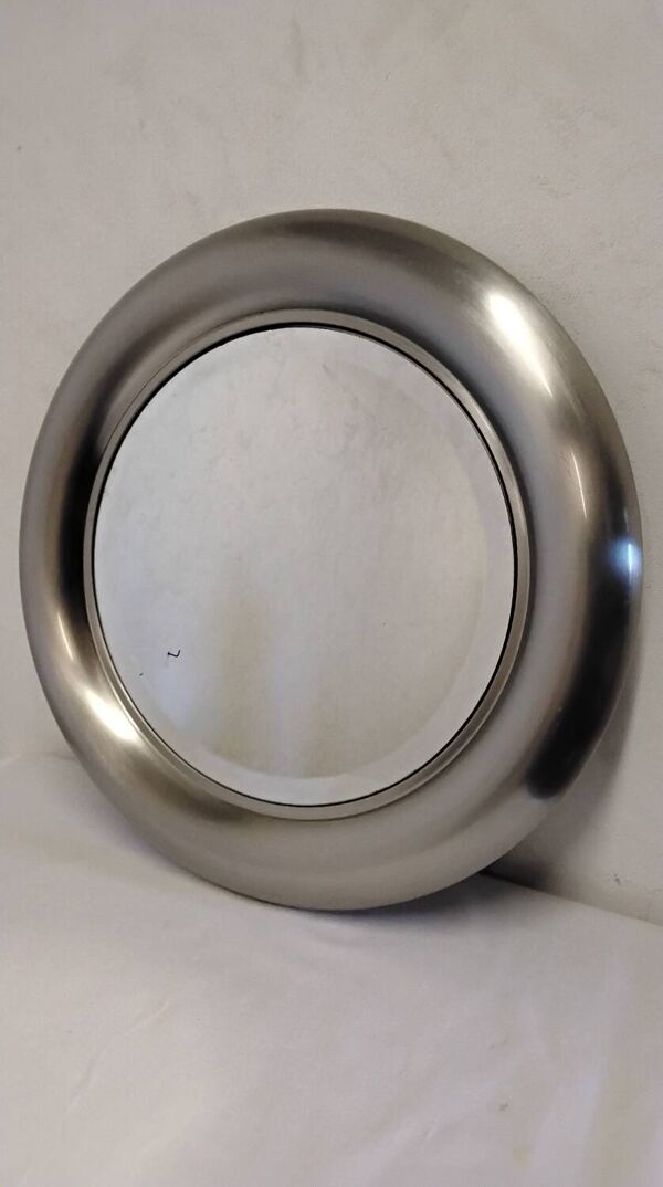 Miroir rond Reggiani en métal chromé vintage
