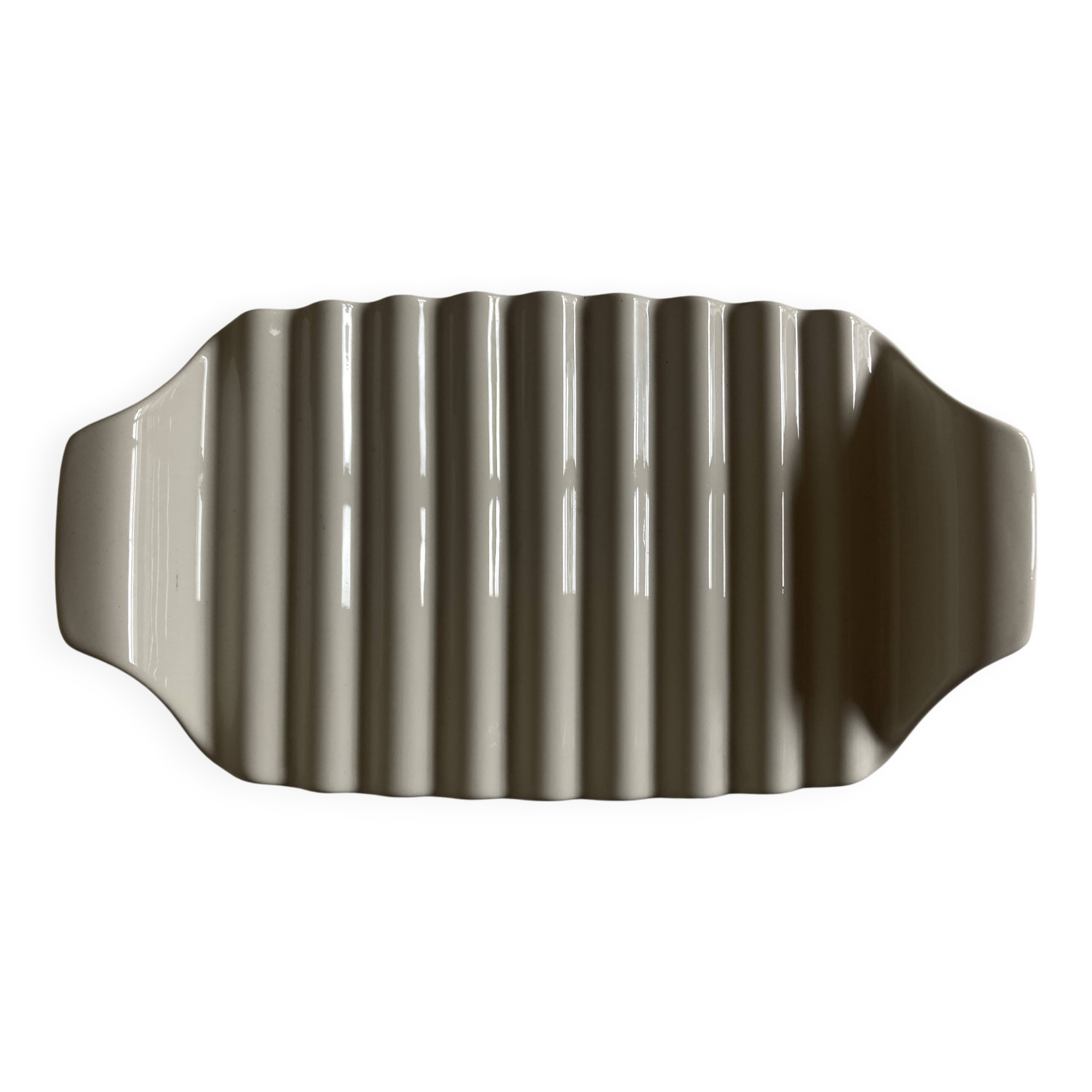 Villeroy & Boch white wavy earthenware tray 1970