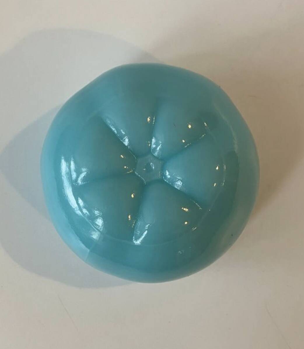 Bowl in turquoise blue opaline from the Vallérysthal Crystal Factory (France)
