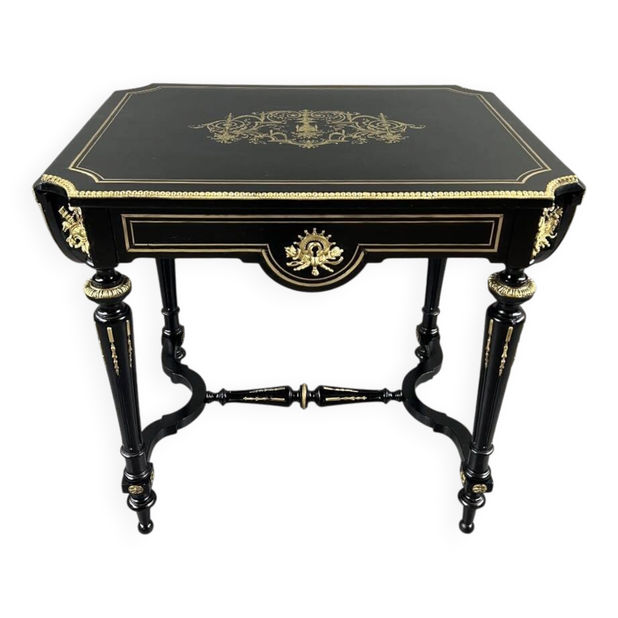 Living room table with flaps in Napoléon III style, 19th century.