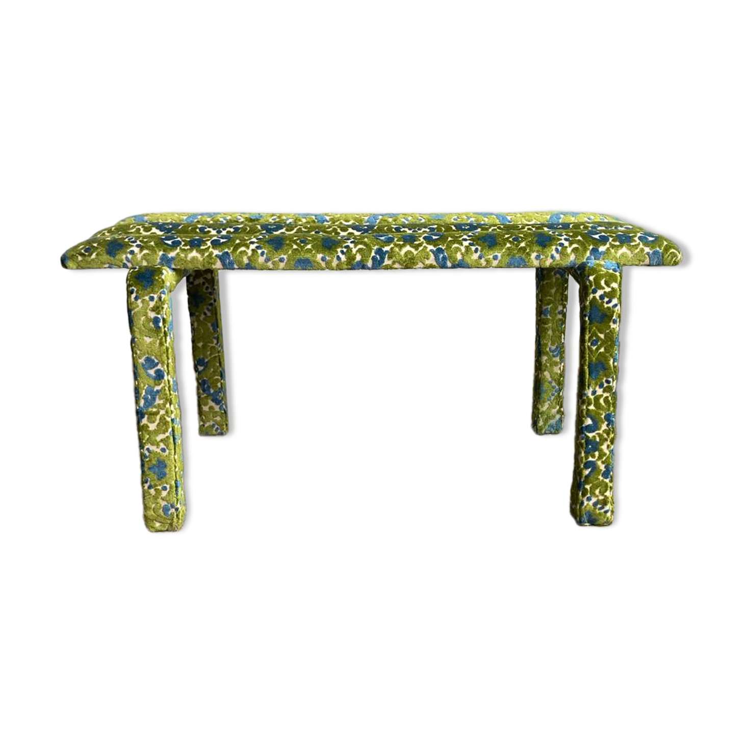 Floral velvet bench