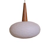 Suspension chandelier ceiling light frosted glass scandinavian France 1960 pop