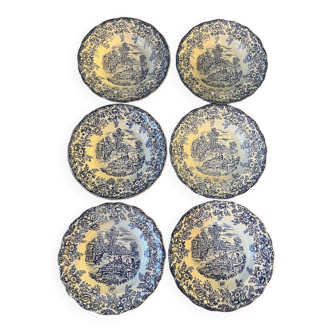 6 assiettes creuses en porcelaine BP