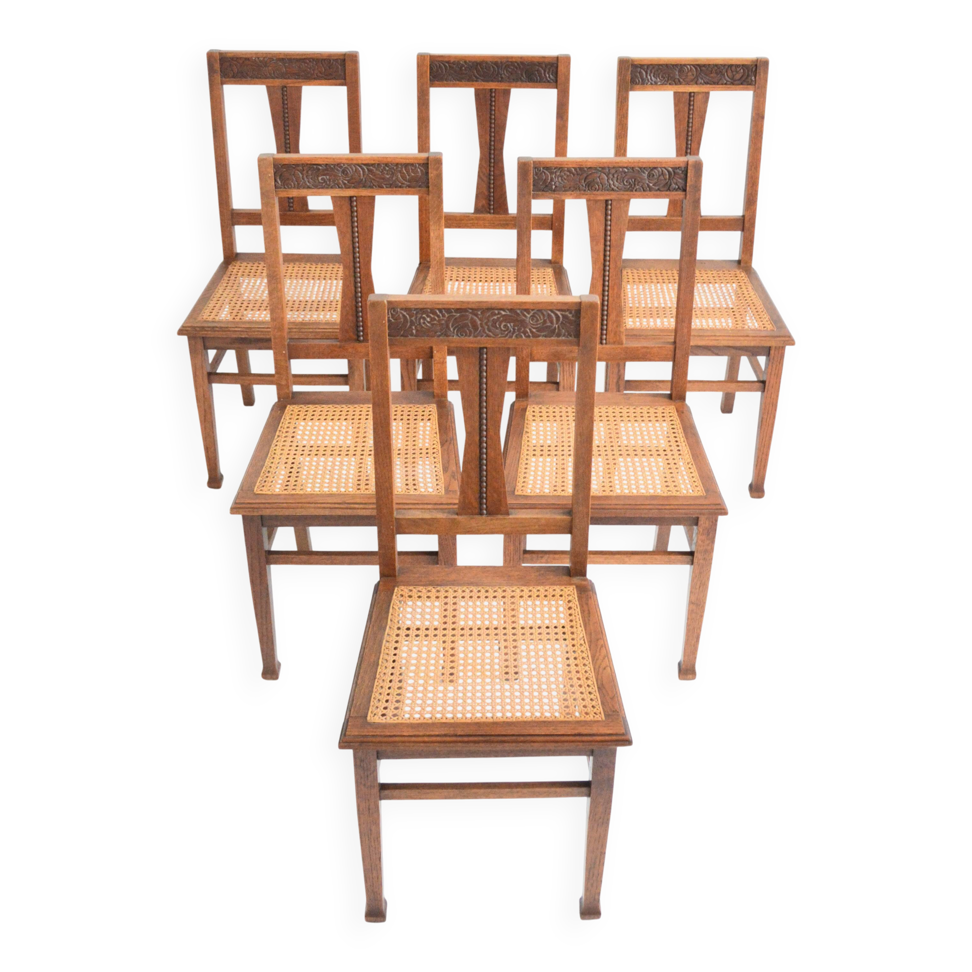 Suite de 6 chaises anciennes Art Déco, 1930