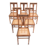 Set of 6 vintage Art Deco chairs from the 1930s.