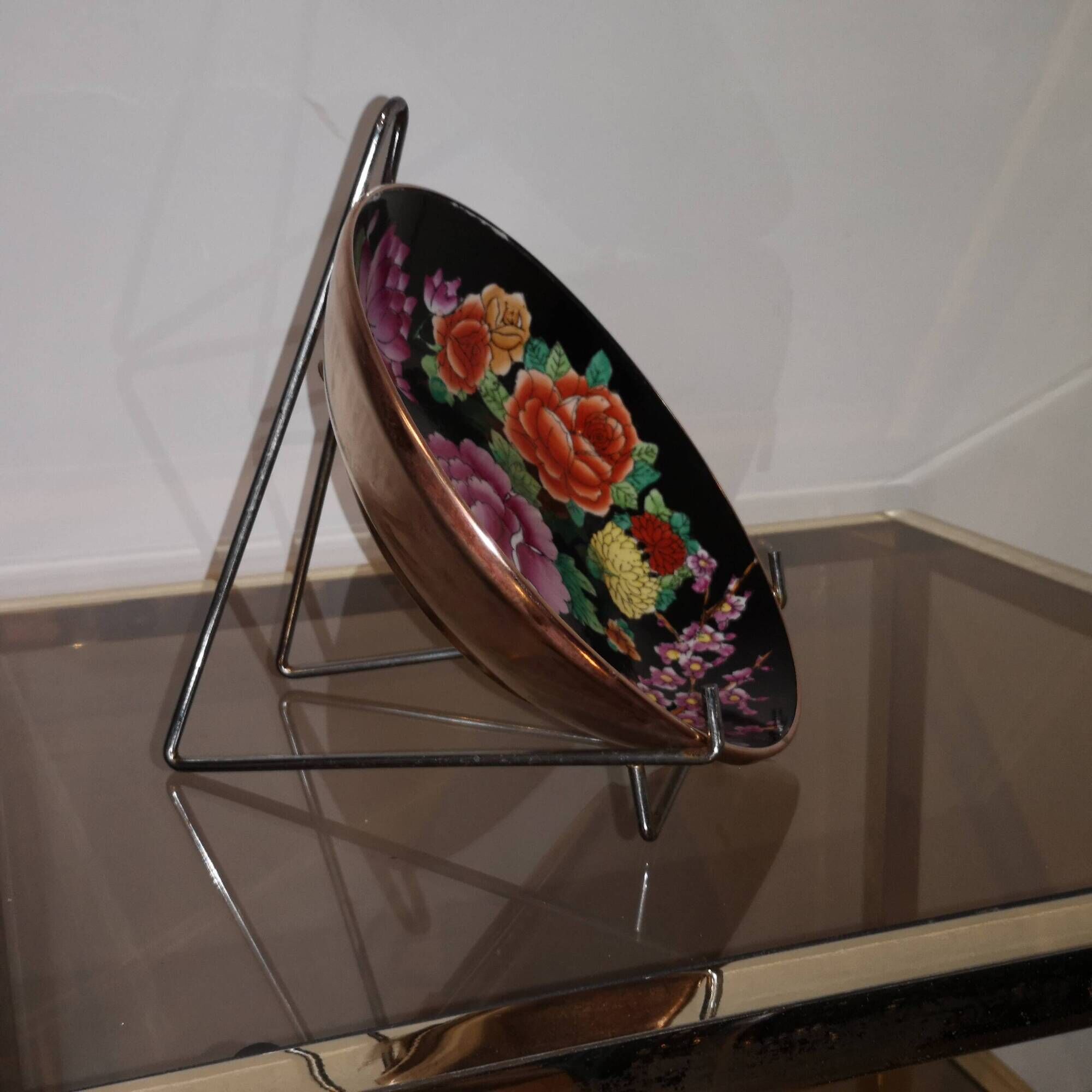 decorative plate porcelain cloisonné brass japan satsuma vintage 1950 1960