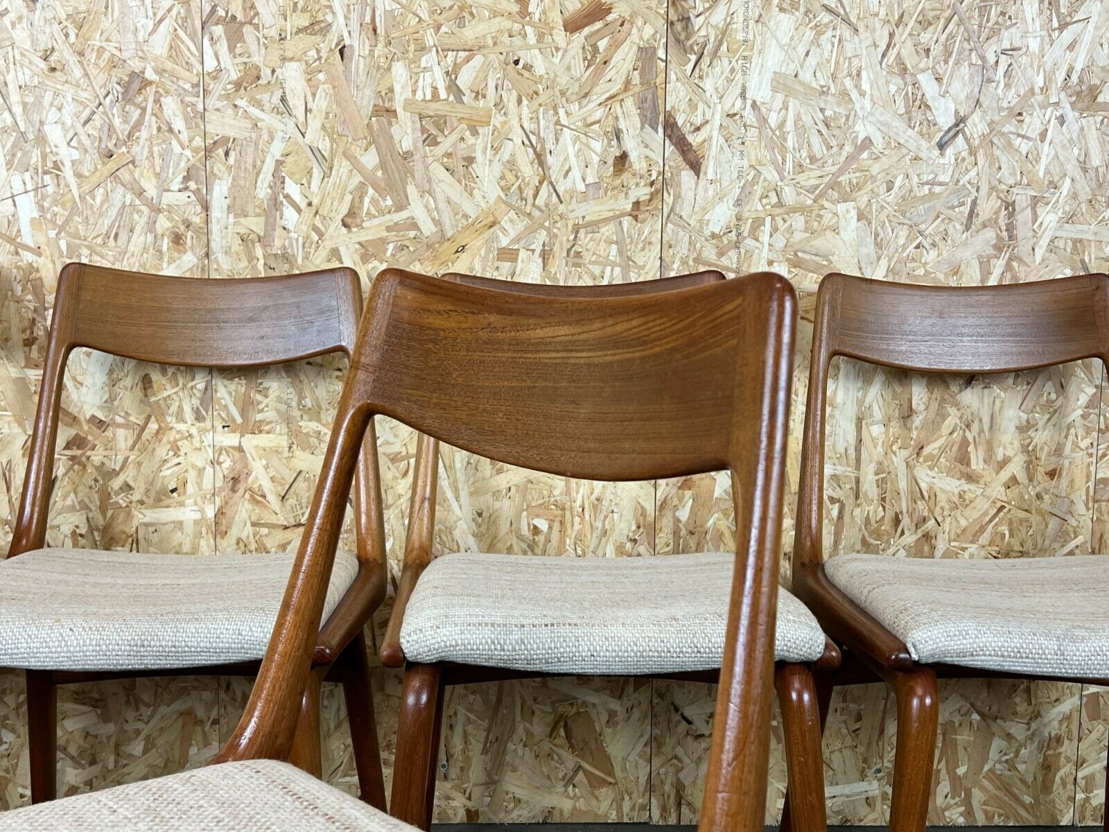 Set of 5 Boomerang chairs Alfred Christensen Slagelse Møbelværk teak 60s 70s