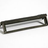 A set of solid 1970s Brutalist pull handles with letter slot and doorbell