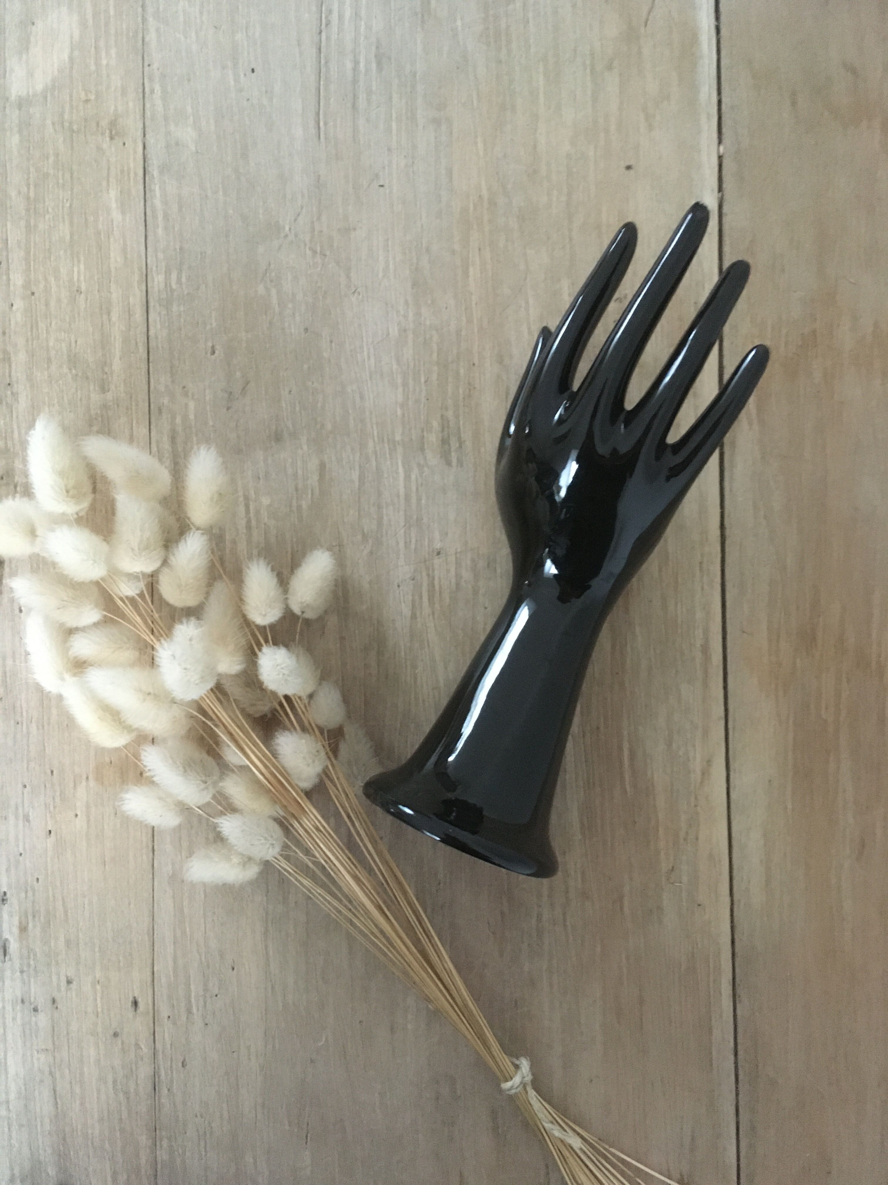 Vase soliflore hand black ring