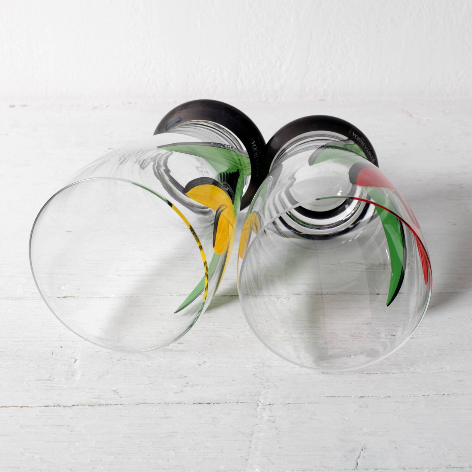 Set of 2 Tulip Crystal Glasses Boda by Ulrica Hydman Vallien / Sweden / 199