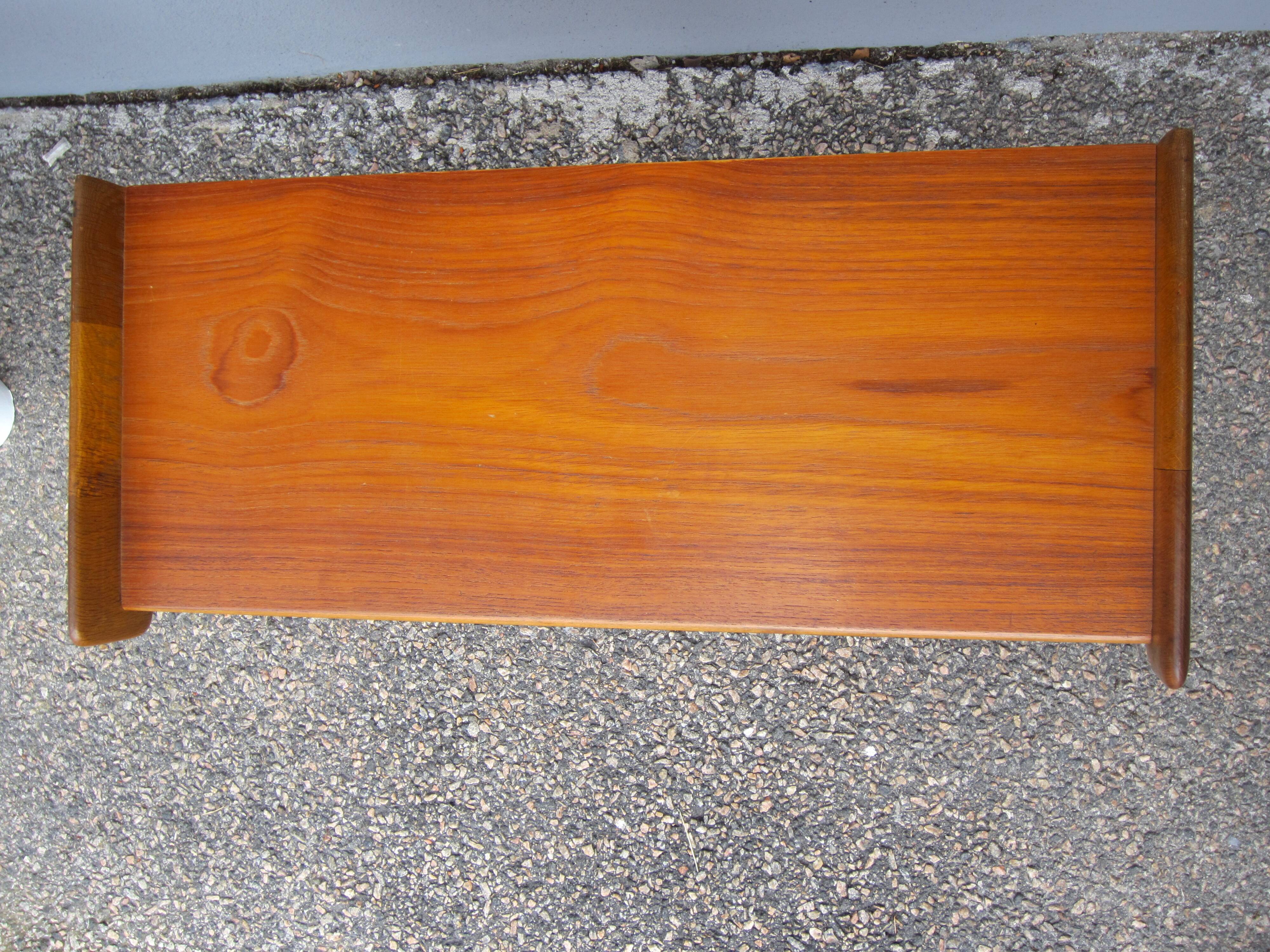 Pair of Scandinavian bedside wall shelves in teak and oak