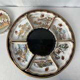 China, porcelain condiment set on lacquered tray, 20th century
