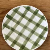 Assiettes à dessert vertes, modèle Nappe par Moulin des Loups