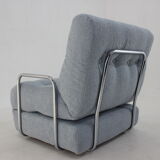 1970s convertible chrome armchair in bouclé ,czechoslovakia