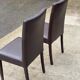 2 Italian Vega chairs in brown leather with high back