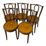 Lot de 5 chaises de bistrot art nouveau